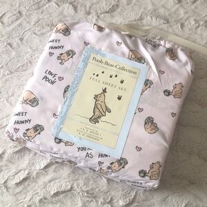Pooh Bear Collection Pink Winnie the Pooh Heart Print Sheet Set - FULL